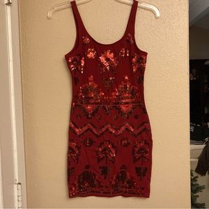 Red Sequin Dress